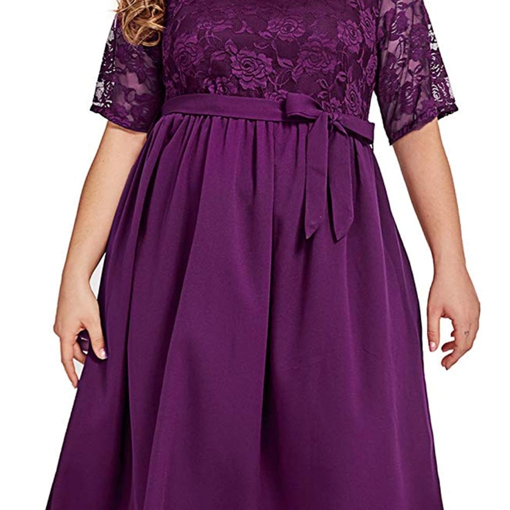 Lace purple dress